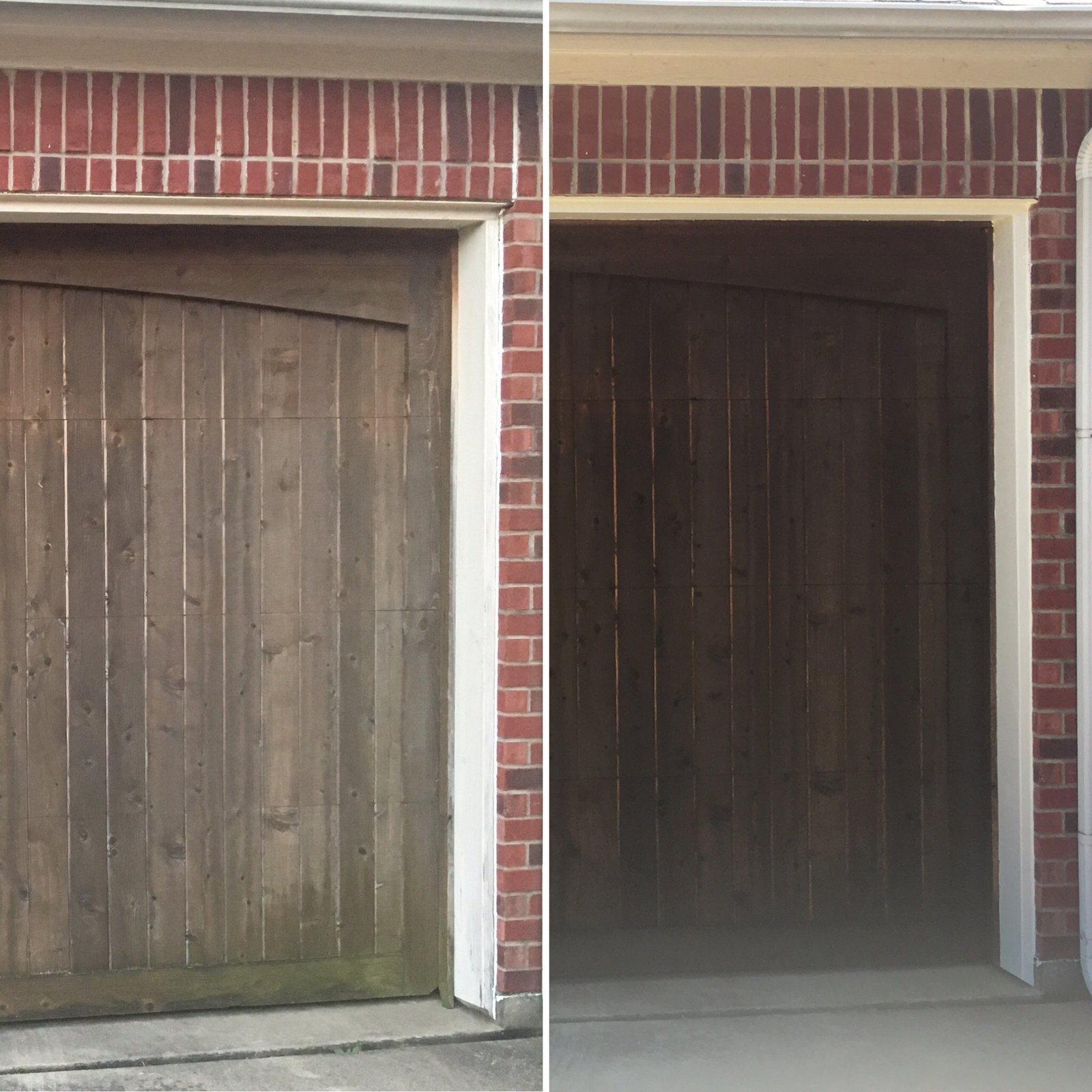 stain garage door. restain exterior wood